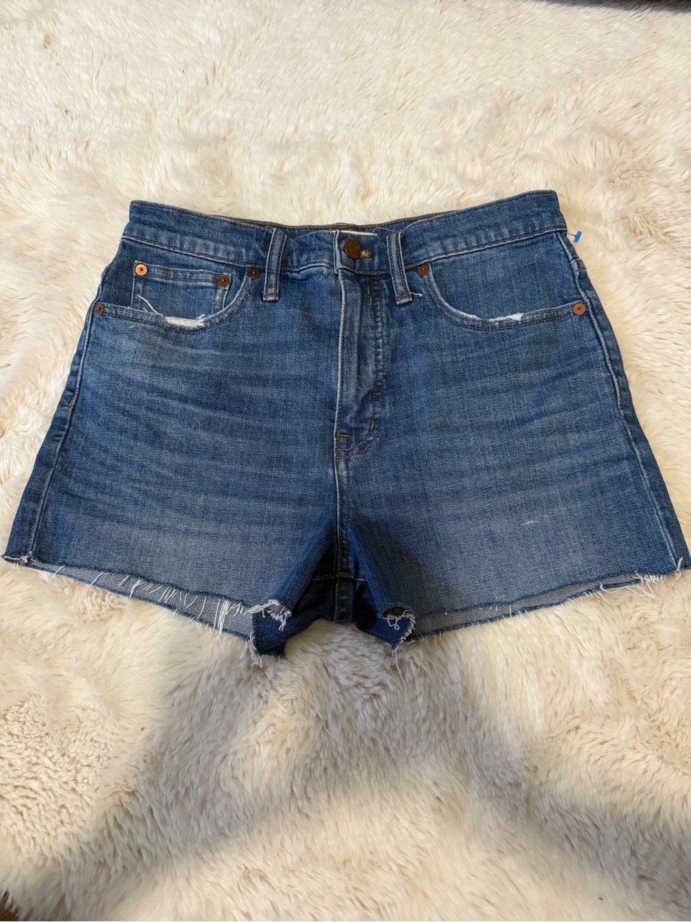 Madewell High-Rise Blue Denim Cutoff Shorts for Women